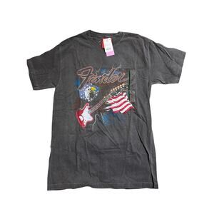Fender Men's Guitar Patriotic Eagle Tee in Heather Black Size M NWT